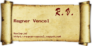 Regner Vencel névjegykártya